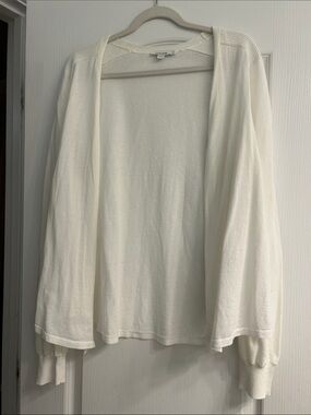 Chico's Ivory Open-Front Lightweight Cardigan